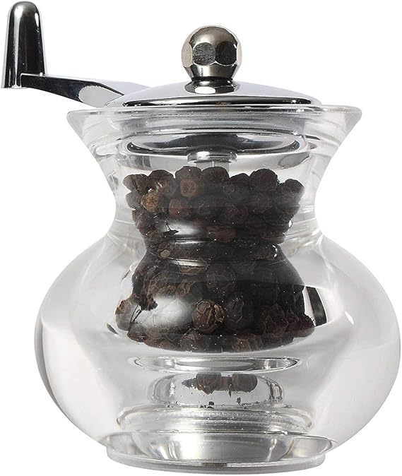 T and G Cauldron Acrylic Pepper Mill with Crank Handle 90mm