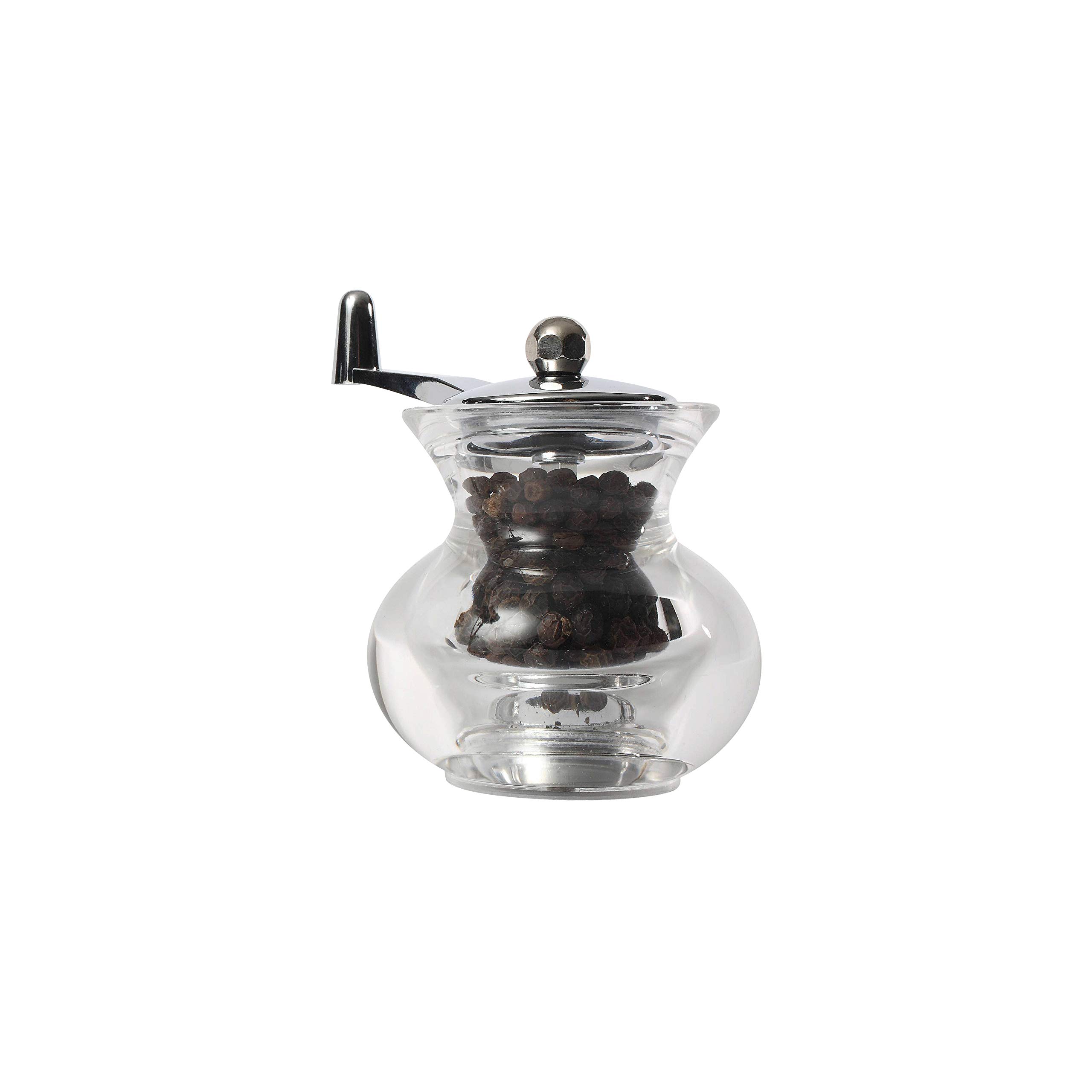 T&G Cauldron Pepper Mill - Acrylic with Crank Handle Size 90mm