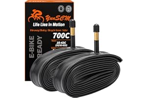 700C Heavy Duty Bike Tubes 700x35C/38C/40C/43C AV48 Schrader Valve（35/43-622） 700C Bicycle Inner Tubes Compatible with 700x35