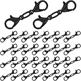 50Pcs Double Lobster Clasp Extender Black Double End Design Necklace Extender Clasp Closures Jewelry Converters Connector for Women Necklace Clasps Bracelet Extension DIY Jewelry Making Accessories