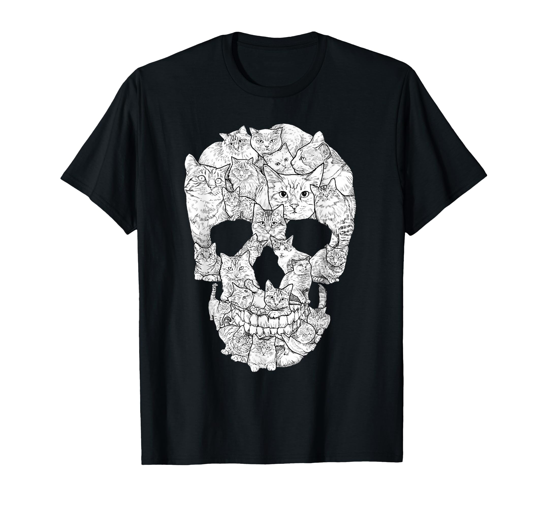 Photo 1 of ** UNKNOWN SIZE*** Cat Skull T-Shirt - Kitty Skeleton Halloween Costume Idea T-Shirt for Men Women Kids