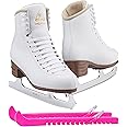 Jackson Ultima JS1490 Mystique Womens Figure Ice Skates/Color: White/Width: Medium/Size: Adult 7 Bundle with Guardog Skate Guards