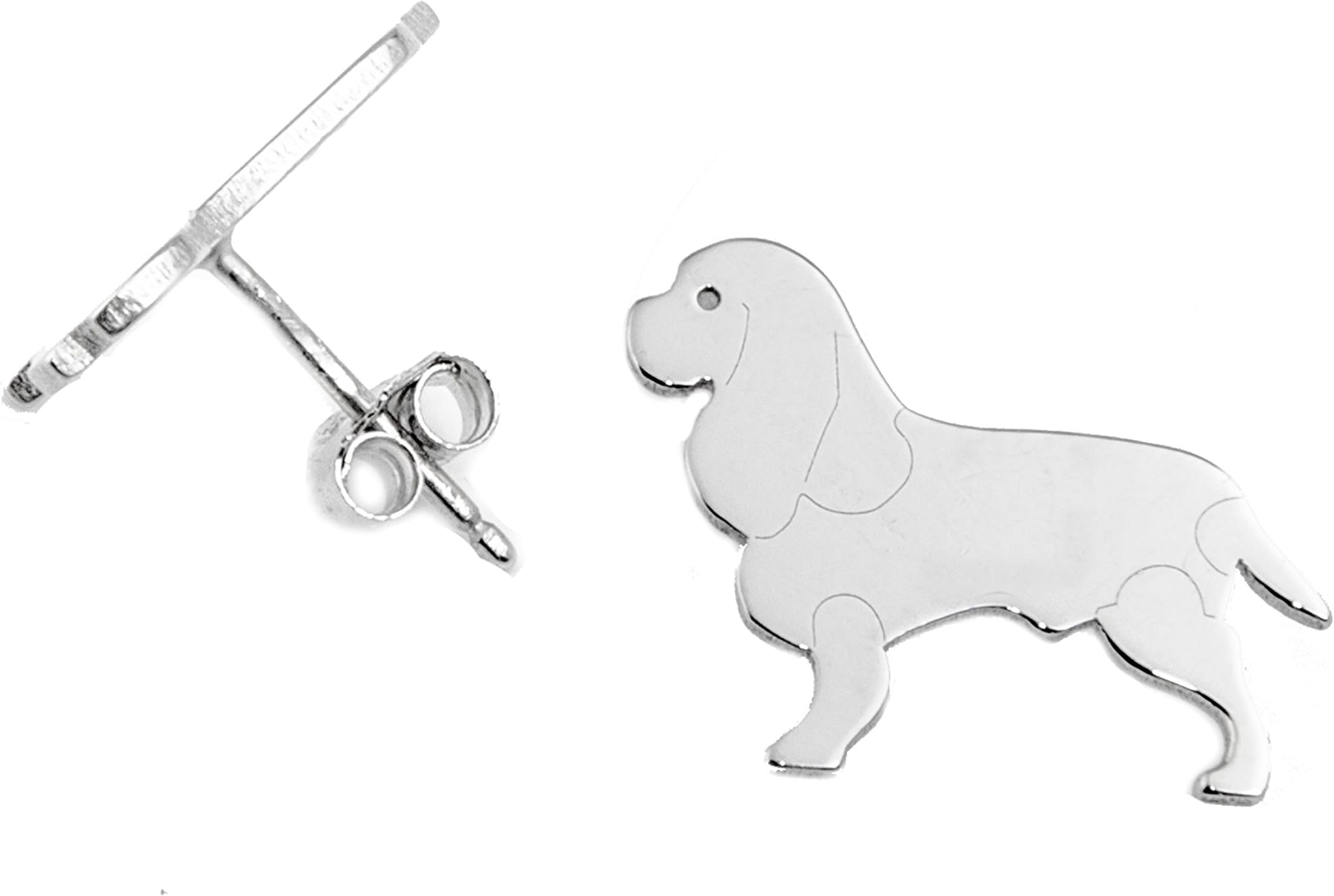 Cavalier King Charles Spaniel Dogs Earrings 925 Sterling Silver Jewellery