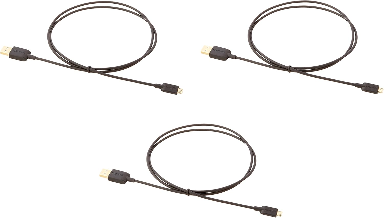 Basics USB 2.0 A-Male to Micro B Charger Cable (3 Pack), 3 feet, Black: Computers & Accessories