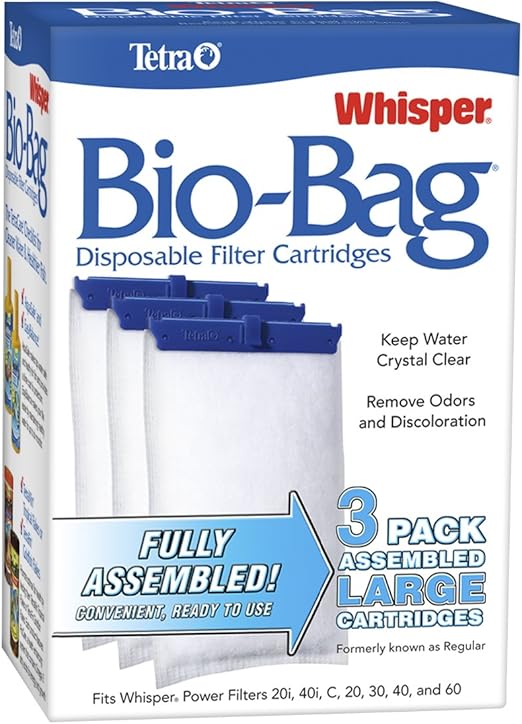 Tetra Aquarium Filter Cartridge, BioBag Large, 3 pack for Whisper