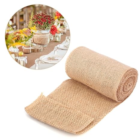 Vintage Natur Stil Leinen Sackleinen Stoff Sackleinen Tischläufer für