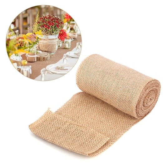 Vintage Natur Stil Leinen Sackleinen Stoff Sackleinen Tischläufer für