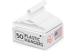 IRIS OHYAMA IRIS USA Hangers 50 Pack, Clothes Hangers, Flexible Plastic Hangers with Shoulder Grooves & Accessory Hooks, Dorm Room Essentials Closet Organizer, Hangers for Lightweight Shirts Pants Dress, White