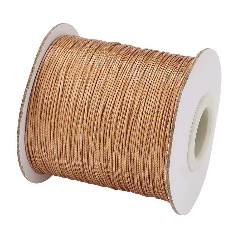 Cheriswelry 185yards 0.5mm Polyester Cord Thread Beading String Rope with Spool for Jewellery Bracelet Making Macrame,Goldenrod