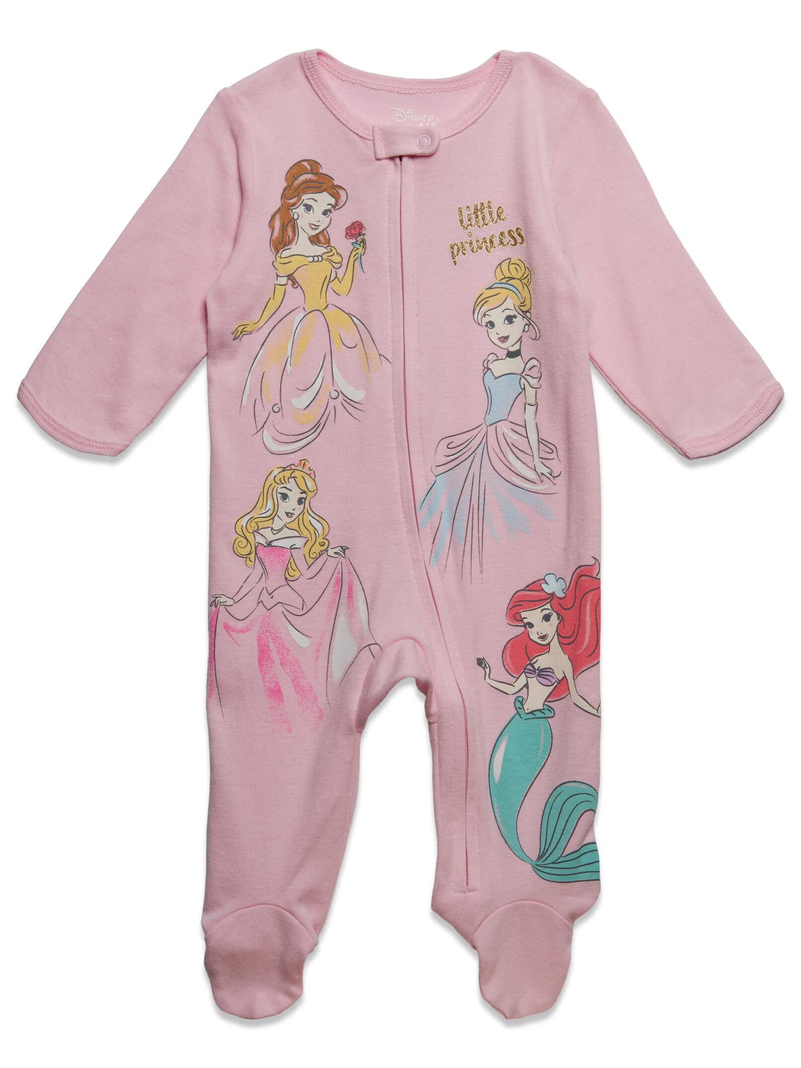 Disney Baby Girls 2 Pack Zip Up Sleep N' Plays Newborn to Infant Sizes (Newborn - 24 Months)