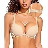 Upushall Push Up Padded Bra Plunge T-Shirt Bras for Women Add 2 Cup Sizes