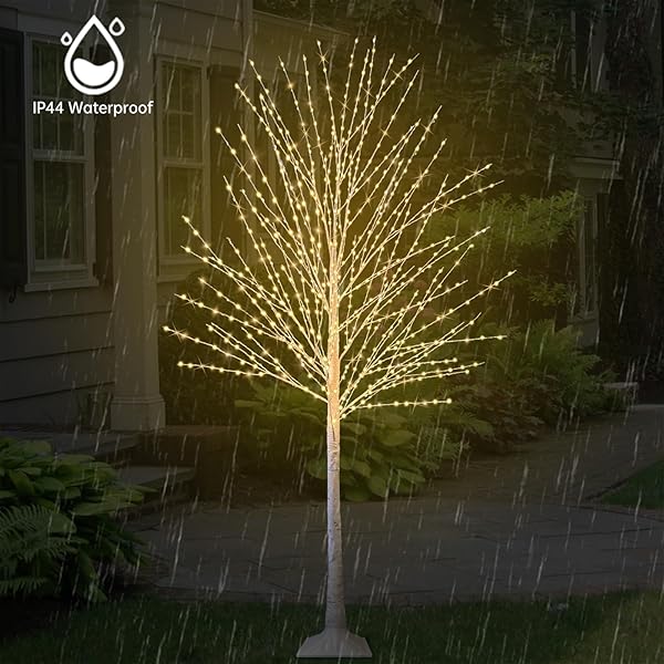 6FT LIGHTED BIRCH TREE, BIRCH TREE WITH 880 LED LIGHTS, 8 TWINKLING MODES AND TIMER, DIMMABLE, TWINKLE CHRISTMAS TREE FOR INDOOR OUTDOOR HOME PARTY GARDEN WEDDING DECORATIONS