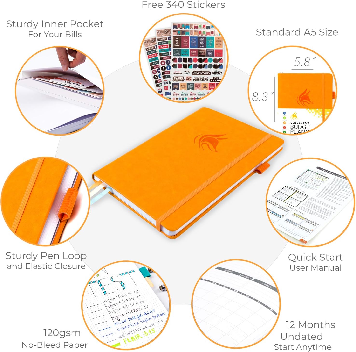 Clever Fox Budget Planner - Expense Tracker Notebook. Monthly Budgeting Journal, Finance Planner & Accounts Book to Take Control of Your Money. Undated - Start Anytime. A5 Size Yellow Hardcover : Office Products