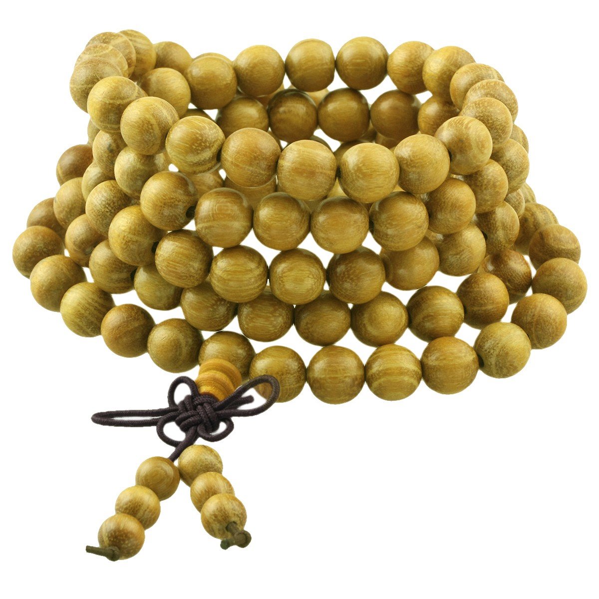 Shanxing 6mm Natural Gold Wood 108 Prayer Beads Mala Wrap Bracelet for Men Women, Yellow Buddha Meditation Worry Beads Bracelet Tibetan Buddhist Buddhism Jewellery Gift Reiki Wooden Bead Necklace