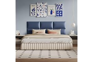 MAQQL Blue Faux Leather Wall-Mounted Panels, 9-Pack, 24x12 Inches, DIY Soundproof Padding for Bedrooms, Impact-Resistant and Noise-Free Decorative Wall Panels, Easy Installation for Modern Home Décor