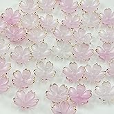 YHYPOCI 100pcs Acrylic Flower Beads, 19mm Cherry Blossom Plastic Gradient Flower Spacer Beads for DIY Crafts Bracelet Necklace Earrings Jewelry Making(Light Pink)