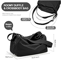 Large Gym Bag with Shoe Compartment, Workout Sport