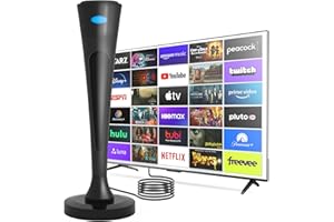 HDQHKE 2025 Antenna for Smart TV for Local Channels,TV Antenna Indoor for Long Range Reception, Digital Antenna for Easy Installation and All Smart/Old TVs, Supports 4K 1080P HD VHF UHF