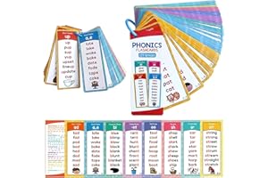 Phonics Flash Cards for Kids – 60 Double-Sided Sight Words & Blends, Digraphs, CVC & Vowel Teams, Preschool Kindergarten Home