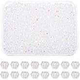 PATIKIL 1000pcs 3mm Bicone Glass Crystal Beads, Faceted Glass Spacer Beads with Box for Jewelry Making Bracelet Necklace Earrings DIY Suncatcher Craft, Colorful White AB