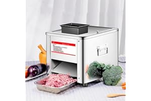 850W Electric Meat Slicer Cutter - 130KG/H Commercial Cube Shredded Meat Cutting Machine for Lamb, Bread, Ham - Family and Co