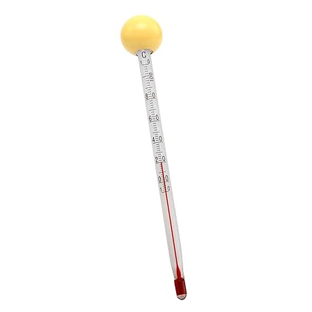 Lantelme Babyflaschenthermometer Glas Holzkugel gelb Thermometer Babyflasche Analog 6169