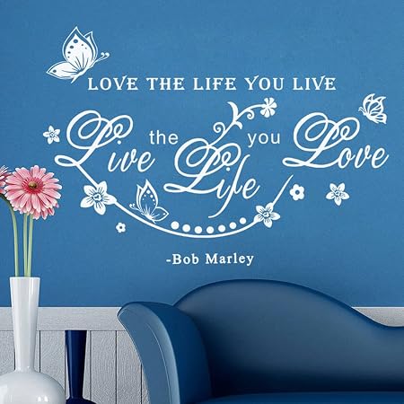 Alint 1 Stück Bob Marley Zitat Wand Aufkleber Worte Dekor Liebe Das