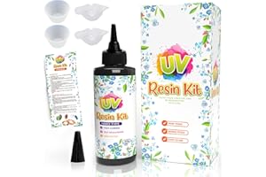 Catcrafter 200g UV Resin with 4 Silicon Cups - Crystal Clear Epoxy Resin for Crafts, Resin Supplies for Art Decorations, Earrings, Necklace & Jewelry Making