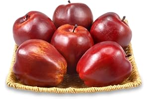 Ikosora 6 Pcs Fake Apples, Artificial Delicious Apples for Decoration Kitchen, Lifelike Fruits Model Red Apples for Home Wedd