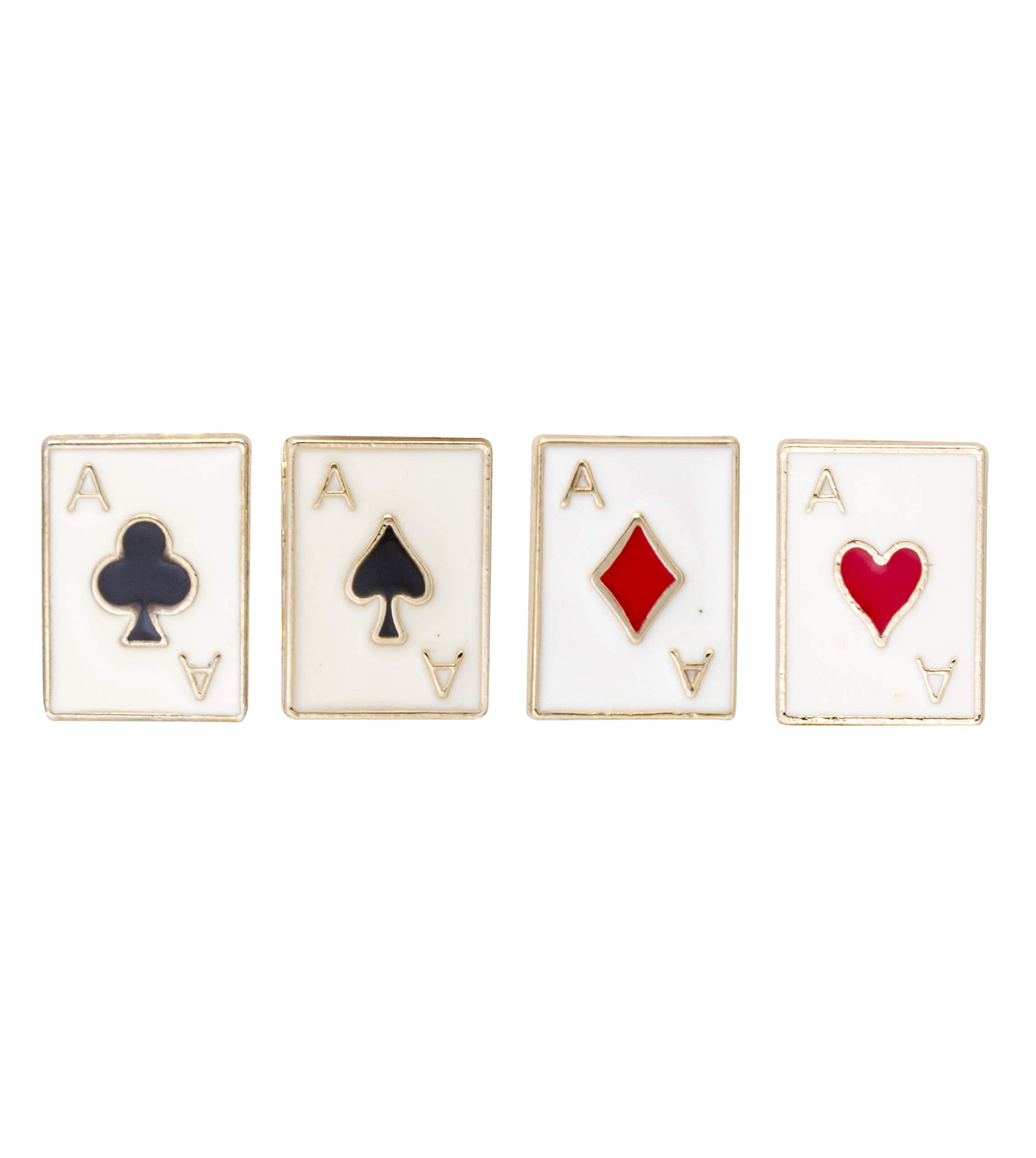 Brooch Lapel Pin for Men Ace of Diamonds Hearts Spades Clubs Playing Card Lapel Pin Badge Coat Suit Wedding Gift Party Shirt Collar Accessories