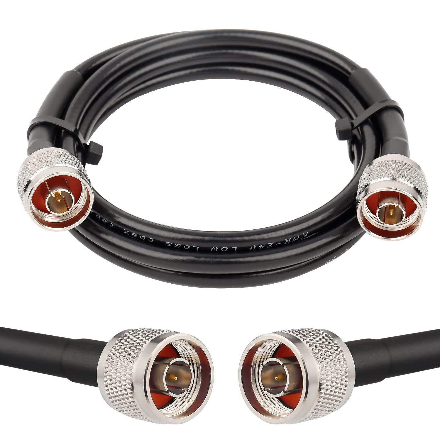 MOOKEERF N Cable, 6ft N Male Cable, KMR240 Low Loss N Male to N Male Coax Cable, 50 ohm Cable N Jumper Cable Antenna RF Coaxial Cable