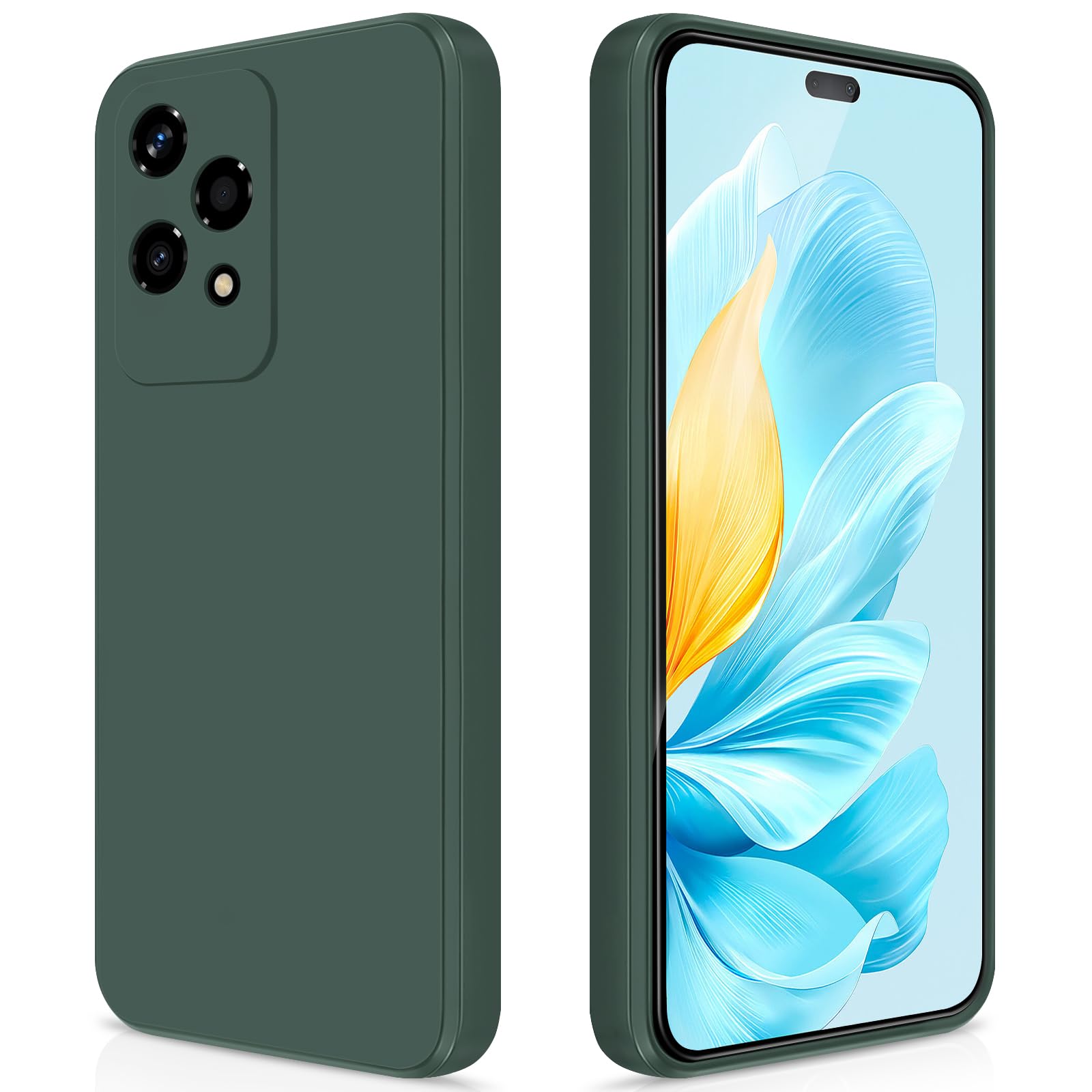GiiYoon Case Compatible with Honor 200 Lite, Silky-Soft Touch Full-Body Protective Phone Silicone Case, Shockproof Cover with Microfiber Lining, Green — image 1