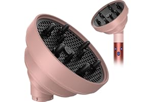 KingKam Upgraded Diffuser Attachment for Dyson Airwrap, Collapsible Travel Hair Diffuser Nozzle for Airwrap, Converts for Dyson Airwrap to Hair Dryer, Foldable and Easy Storage - Light Pink