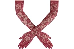 Uintoon Lace Gloves Women Elbow Length Tea Party Opera Princess Lace Gloves for Women Girls