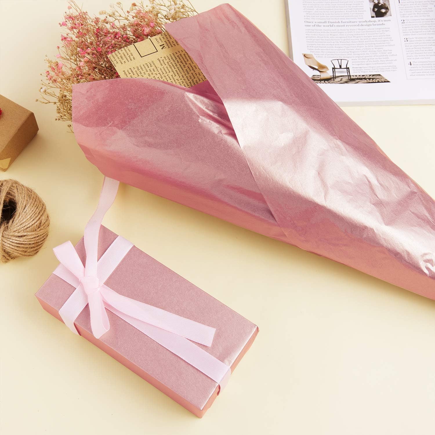 Whaline Rose Gold Tissue Paper Bulk, 100 Sheets Metallic Gift Wrapping Paper for Home, Kitchen, Weddings, Birthday Party, Showers, Arts Crafts, DIY: Arts, Crafts & Sewing