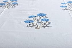 Ridhi -Lapis Blue Cotton Tablecloth, Handblock