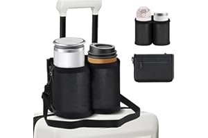 XBAGSJ Luggage Cup Holder for Suitcases Free Hands, Travel Accessories, Luggage Cup Caddy Gifts, Beverage Holder, Universal Luggage Accessories for Flight Attendants, Business Travelers