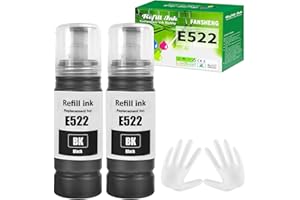 522 Black Ink Refill Bottles Replacement for Epson 522 Ink Refill Bottles for Ecotank ET-2800 ET-4800 ET-2400 ET-2803 ET-2720