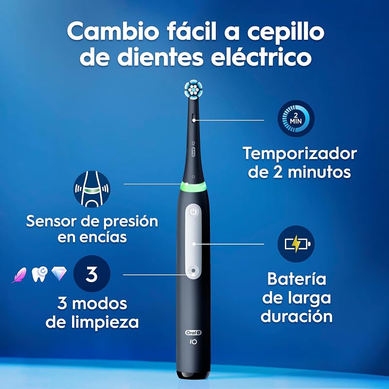 iO 3 Cepillo de Dientes Eléctrico con 3 Cabezales, Negro