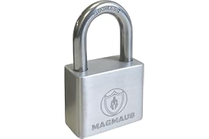 Magmaus® PDL40 Heavy Duty Lock with 3 Keys - [Stainless Steel] Weatherproof Padlock for Outdoor Use - Ideal for Storage Unit, Shipping Container, Gate