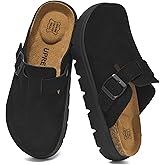 UpResty 100% Genuine Suede Clogs for Women Footwear with Arch Support, Platform Womens Clogs with Memory Foam Cork Footbed, Comfort Non Slip Women Mules, Stylish Slip on Potato Shoes Sandals