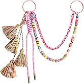 QTMY Boho Tassel Beaded Chain Bag Charms for Bogg Bag Accessories Rubber Beach Bag, Boho Purse Charms,895-1