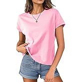 ATOFY Womens Cap Sleeve Tops T Shirts Boxy Cropped Tee Loose Fit Cotton Crewneck Short Sleeves Casual Summer Fashion Blouse