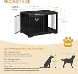 Hzuaneri Dog Crate Furniture 100 cm Double Door Barn Door Anti-Chew view 2