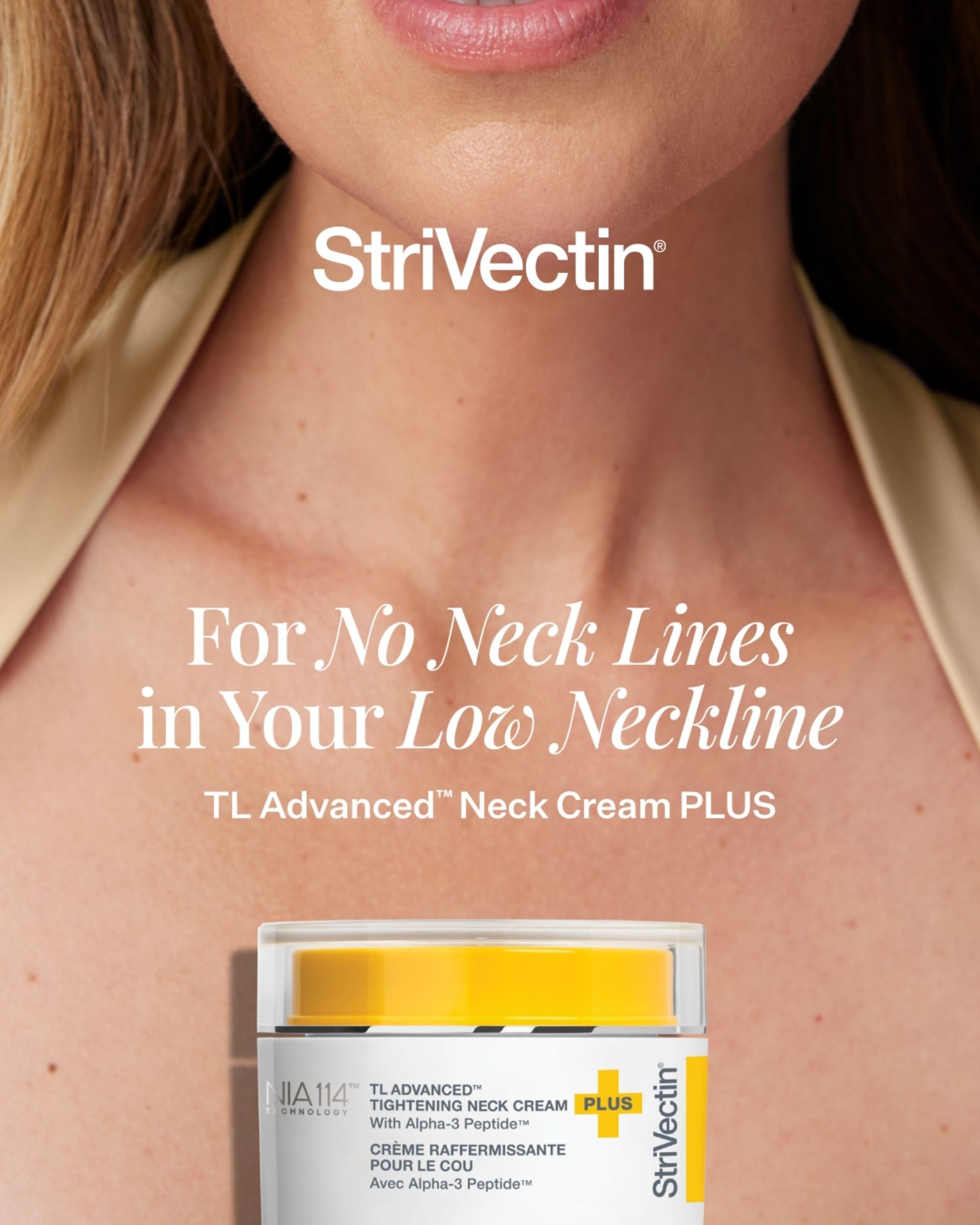 StriVectin Tighten & Lift Advanced Neck Cream PLUS with Alpha-3 Peptides™ for Neck & Décolleté, Smoothing Look of Wrinkles & Fine Lines, Improves Crepey Skin & Vertical Lines, for Soft Smooth Skin