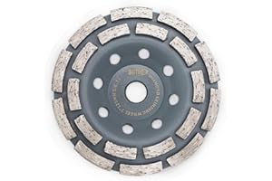 Diamond Cup Surface Grinding Wheel,BGTEC 1pc 5 Inch Double Row 20-Segments Concrete Grinding Wheel Disc with 5/8-11 thread for Angle Grinder,Polishing and Cleaning Grinder Granite Stone Marble Masonry
