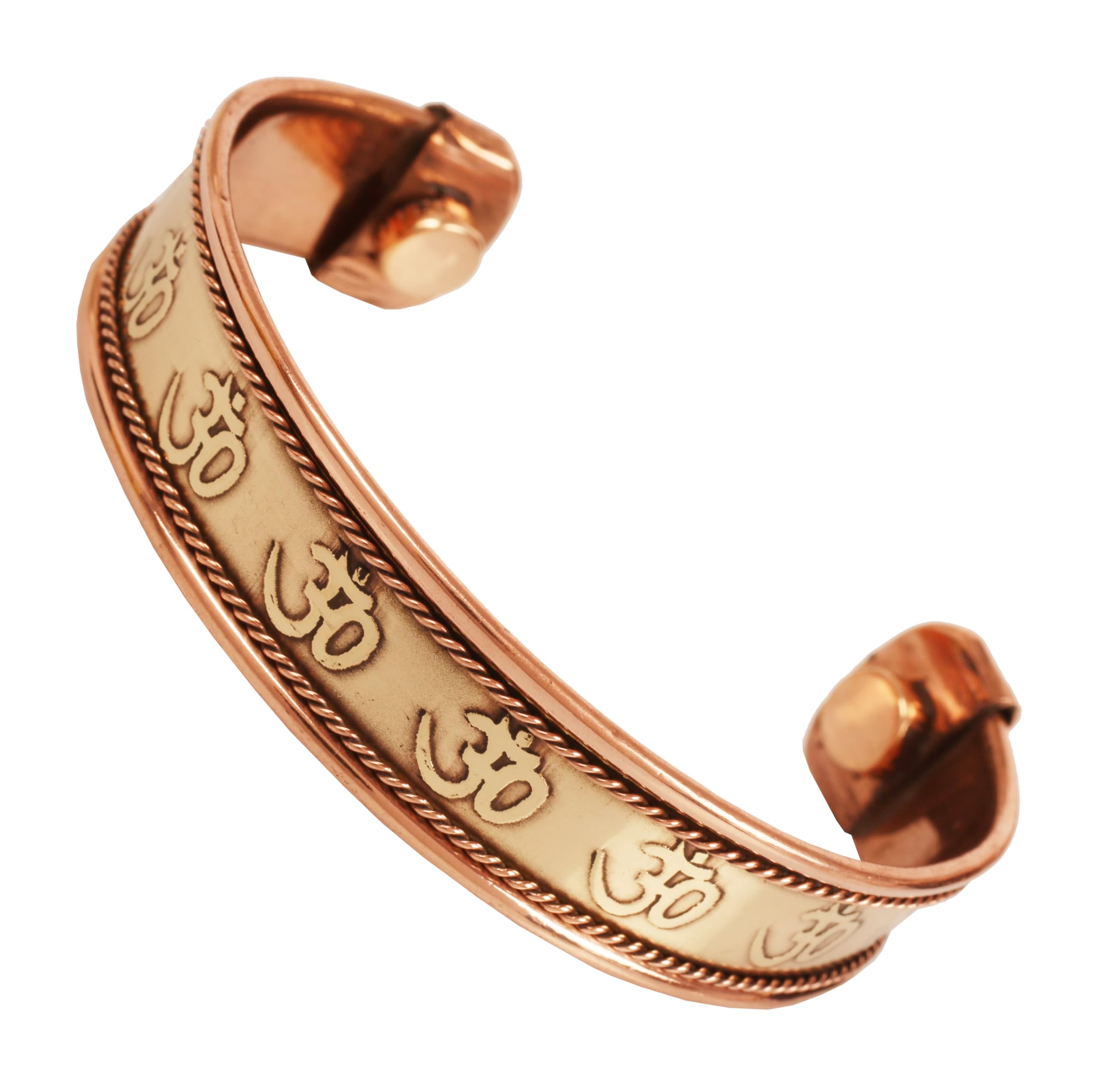 Touchstone - Om - Hindu holy -Copper magnetic bracelet Tibetan style. Hand forged with solid and high gauge pure copper.