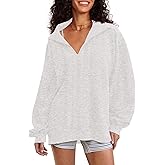 Locachy Women's Casual Oversized Sweatshirt V Neck Long Sleeve Pullover Tops Fashion Outfits Clothes
