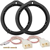 NuIth Car 6.5 Inch Speaker Adapter Bracket W/Wiring Harness Kit Select for 2006-2013 Honda Civic/Accord/CR-V/Acura 2007-2013 Aftermarket Front Rear Door Speaker Ring