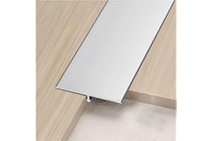 Aluminum Floor Transition Strip 8.8ft(3 Pieces*90 Cm (2.9 Ft)), Floor Flat Divider Strip for Joining Floor Gaps, Scratch-Resi